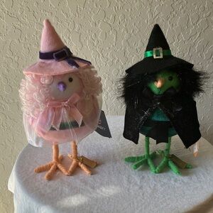 Hyde & Eek!: Featherly Friends- Pink “Glitzy” & Green “Gloomer”Witches- Set of 2